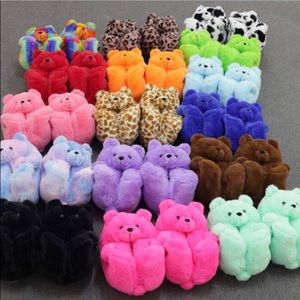 Plush Teddy Bear Slippers (one size fits all)